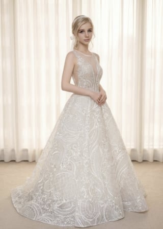 012-Dramatic-A-Line_Deep-V-Neck_Geometric-Art-Deco-Glitter-asian-bridal-hire