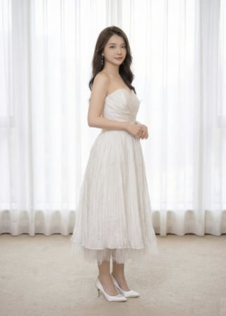 075-Tea-Length_Strapless-Sweetheart_Ruched-Bodice_Pleated-Tulle