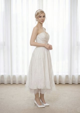 075-Tea-Length_Strapless-Sweetheart_Ruched-Bodice_Pleated-Tulle