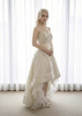 071-Soft-A-Line_Strapless_Crystal-Bodice_Tiered-Lace-Skirt-asian-bridal-hire