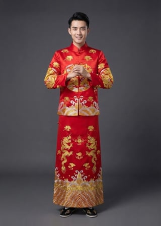 1-tea-ceremony-asian-groom-tea-ceremony-outfit-gold-embroidery