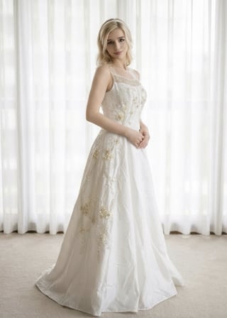 099-Soft-A-Line_Strapless-Satin_Asymmetrical-Drape_Crystal-Hip-Detail-asian-bridal-hire