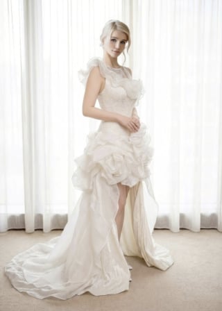 103-Soft-A-Line_Spaghetti-Strap_Illusion-Neckline_Gold-Floral-Embroidery_Side-Detail-asian-bridal-hire