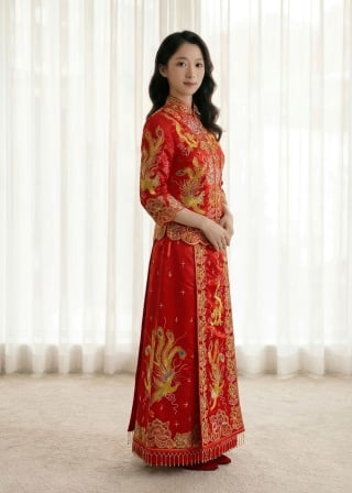 024-Soft-A-Line_Off-Shoulder_Puffy-Tulle-Sleeves_Corset-Bodice_Dotted-Tulle-asian-bridal-hire