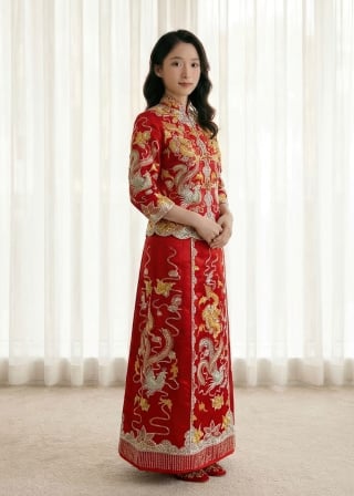 024-Soft-A-Line_Off-Shoulder_Puffy-Tulle-Sleeves_Corset-Bodice_Dotted-Tulle-asian-bridal-hire