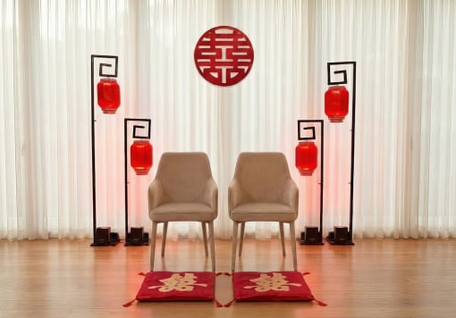 tea ceremony modern asian lanterns double happiness